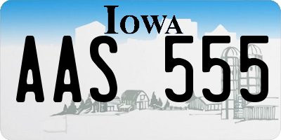 IA license plate AAS555