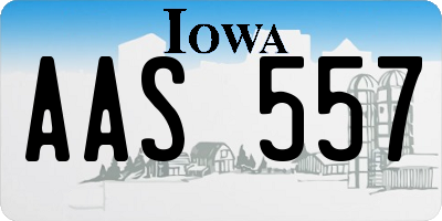 IA license plate AAS557