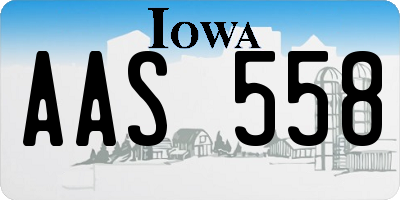 IA license plate AAS558