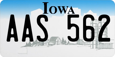 IA license plate AAS562