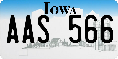 IA license plate AAS566
