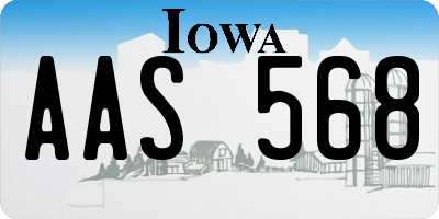 IA license plate AAS568