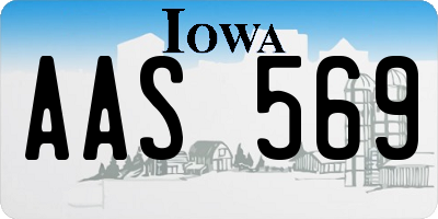 IA license plate AAS569
