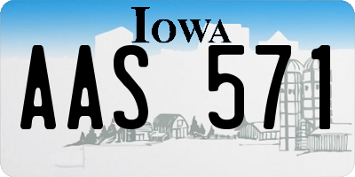 IA license plate AAS571