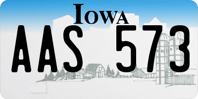 IA license plate AAS573