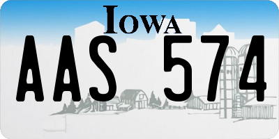 IA license plate AAS574