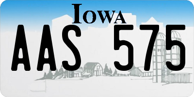 IA license plate AAS575
