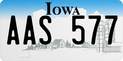 IA license plate AAS577