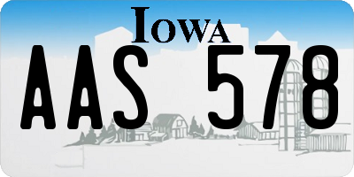 IA license plate AAS578