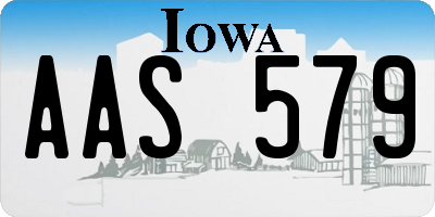 IA license plate AAS579