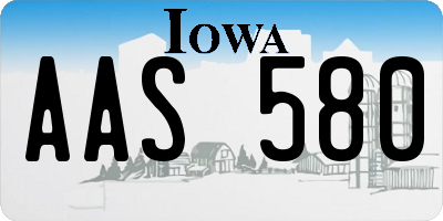 IA license plate AAS580
