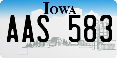 IA license plate AAS583