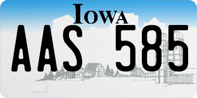 IA license plate AAS585