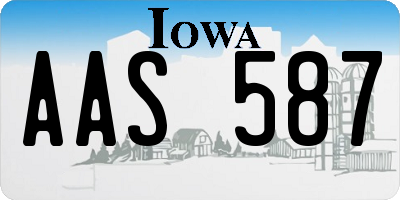 IA license plate AAS587