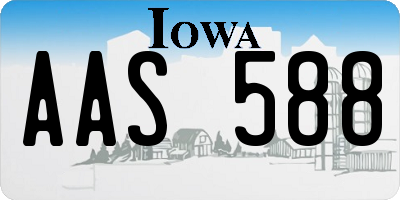 IA license plate AAS588