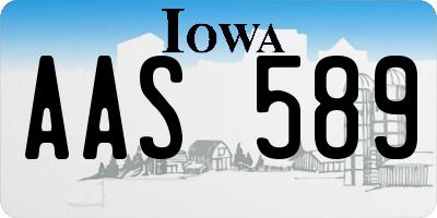 IA license plate AAS589