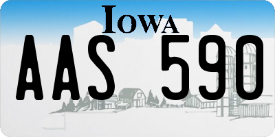 IA license plate AAS590