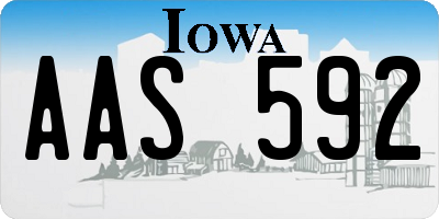 IA license plate AAS592