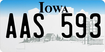 IA license plate AAS593