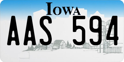 IA license plate AAS594