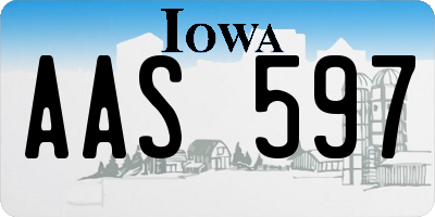 IA license plate AAS597