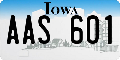 IA license plate AAS601