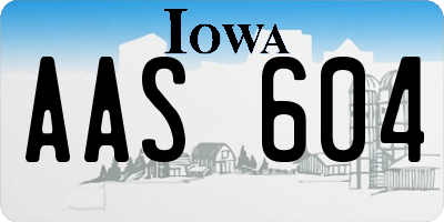IA license plate AAS604