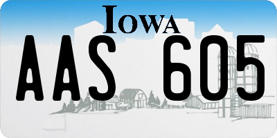 IA license plate AAS605