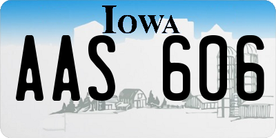 IA license plate AAS606