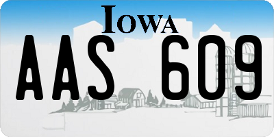 IA license plate AAS609