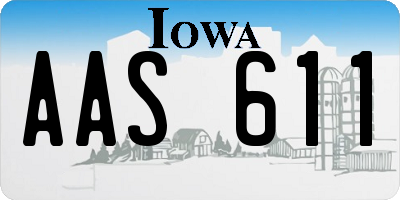 IA license plate AAS611