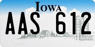 IA license plate AAS612