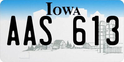 IA license plate AAS613