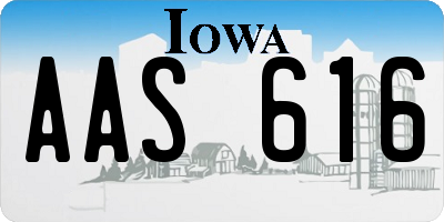 IA license plate AAS616