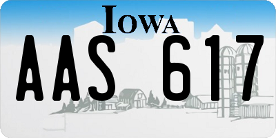 IA license plate AAS617