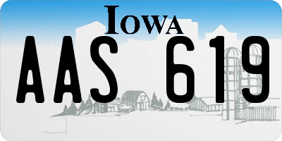 IA license plate AAS619