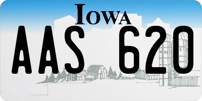 IA license plate AAS620