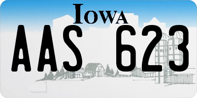 IA license plate AAS623