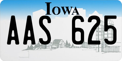 IA license plate AAS625