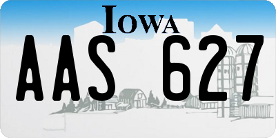 IA license plate AAS627