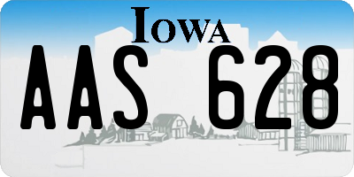 IA license plate AAS628