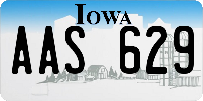 IA license plate AAS629