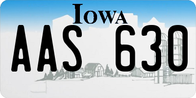 IA license plate AAS630