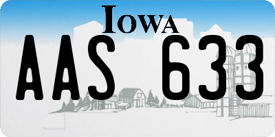 IA license plate AAS633