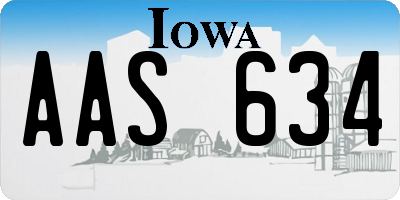 IA license plate AAS634