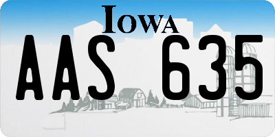 IA license plate AAS635