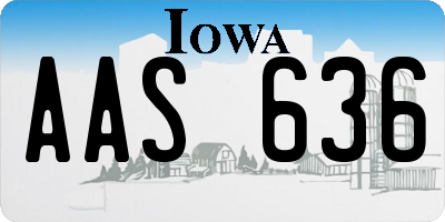 IA license plate AAS636