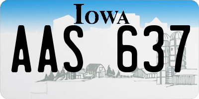 IA license plate AAS637