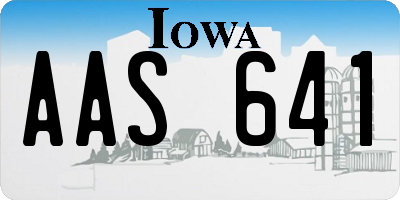 IA license plate AAS641