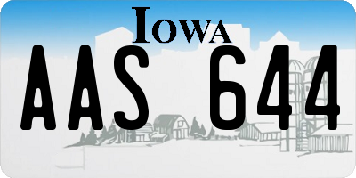 IA license plate AAS644